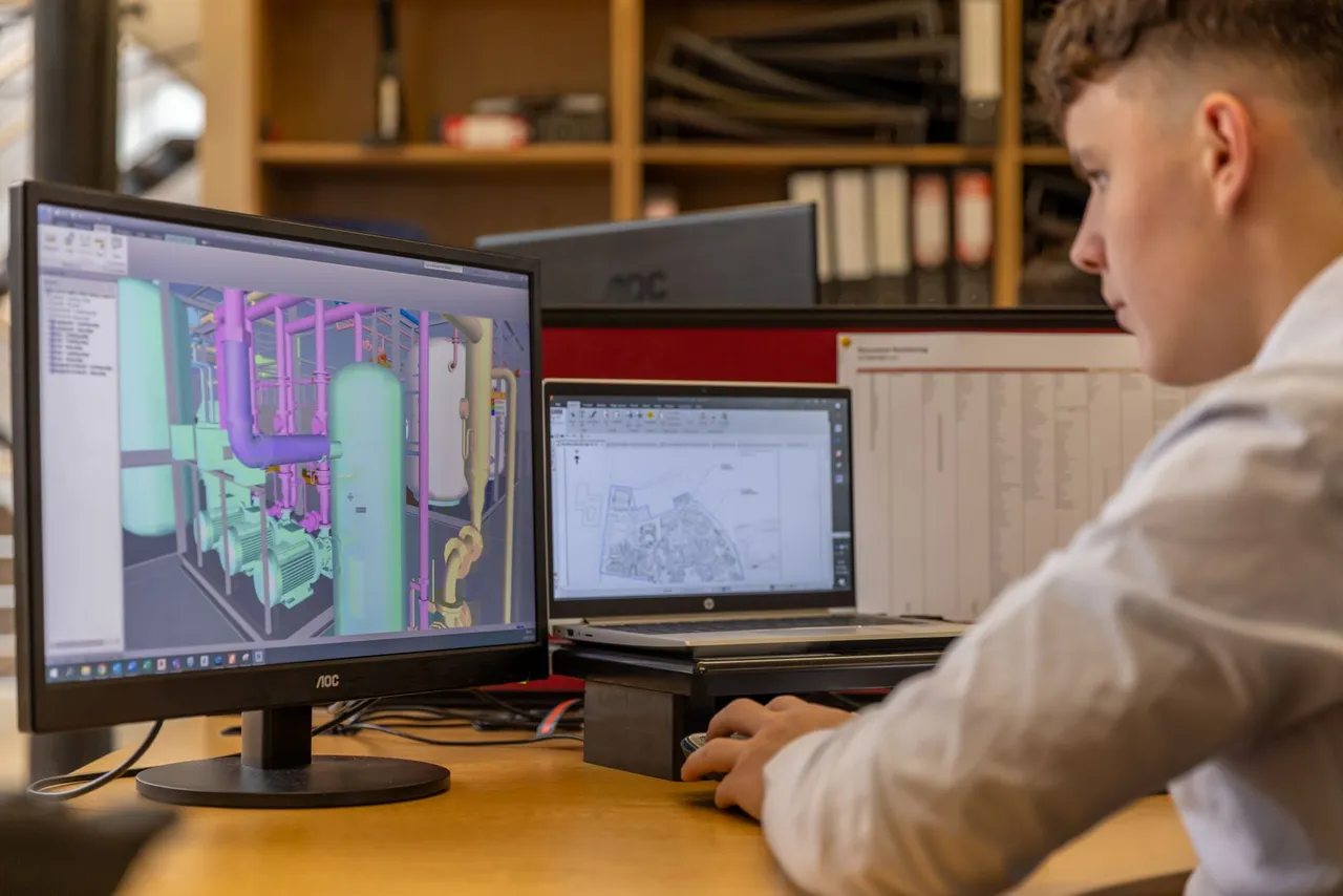 3D-Konstruktion einer Baugruppe am Bildschirm